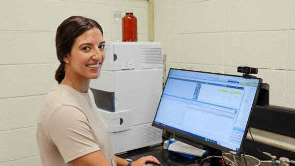 Student near computer